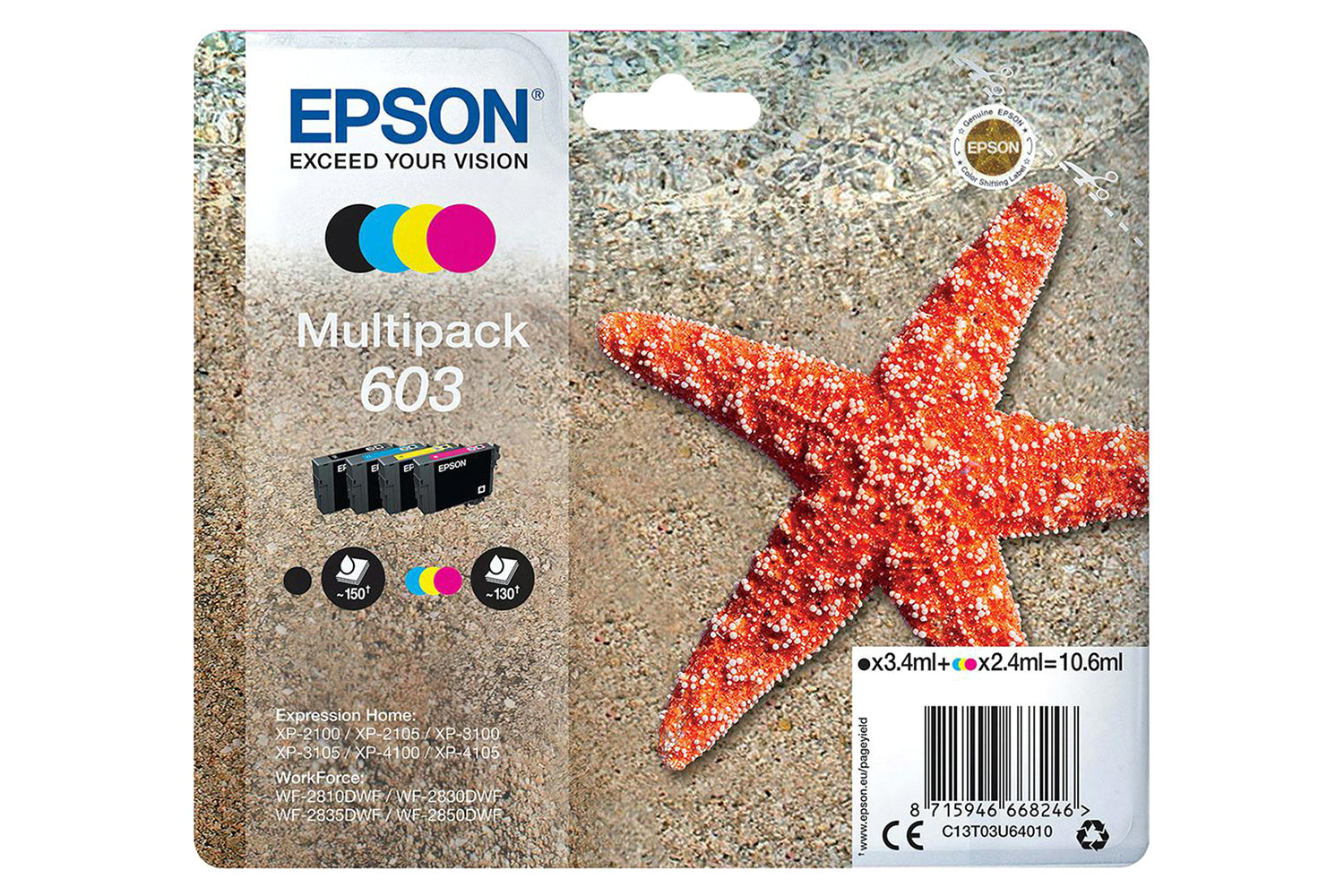 Epson Starfish Ink | Multicolour | 4 Pack