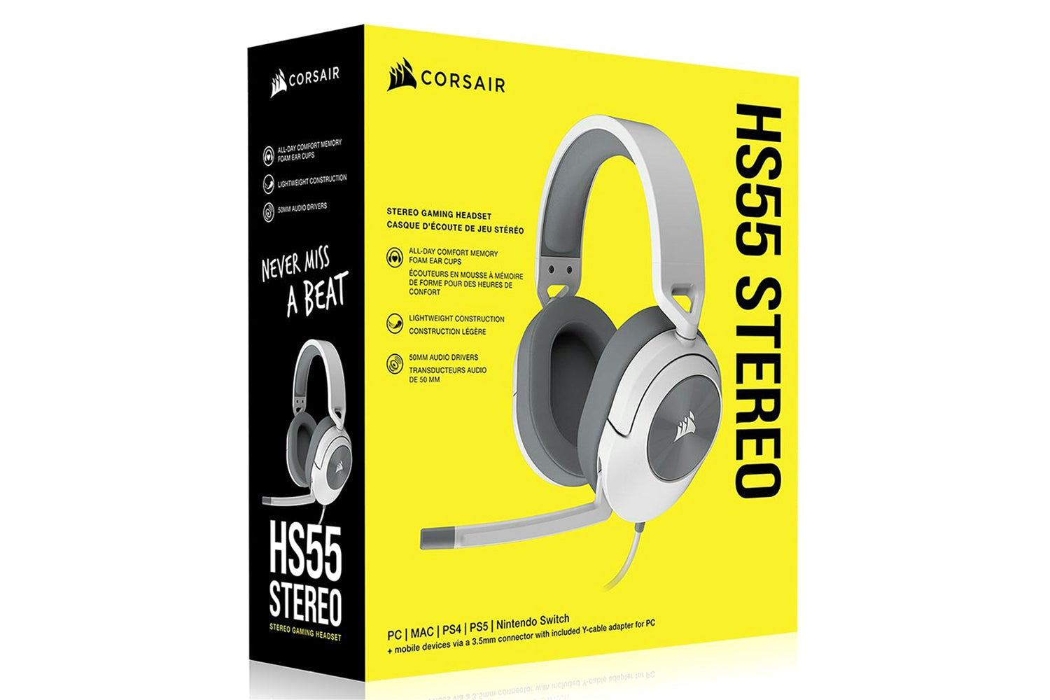 Corsair HS55 Stereo Wired Gaming Headset | White-5