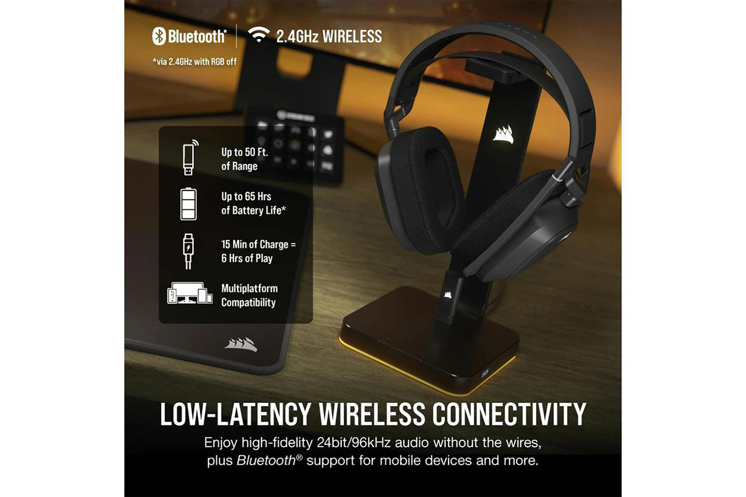 Corsair HS80 Max Wireless Gaming Headset | Steel Gray-7