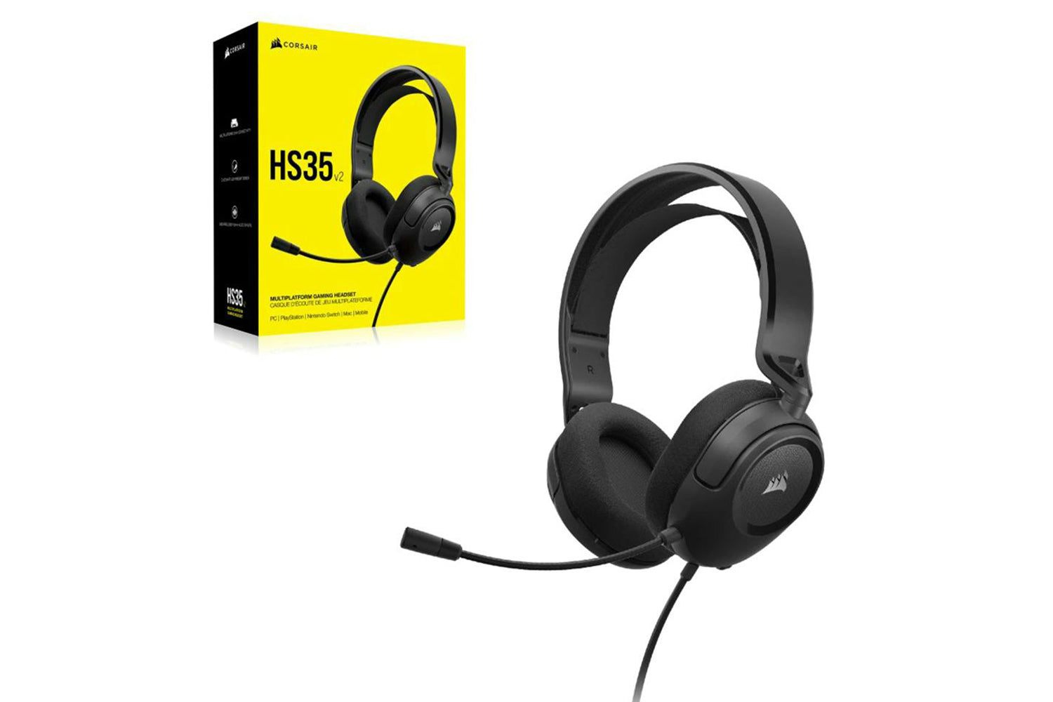 Corsair HS35 v2 Multiplatform Gaming Headset | Carbon-9