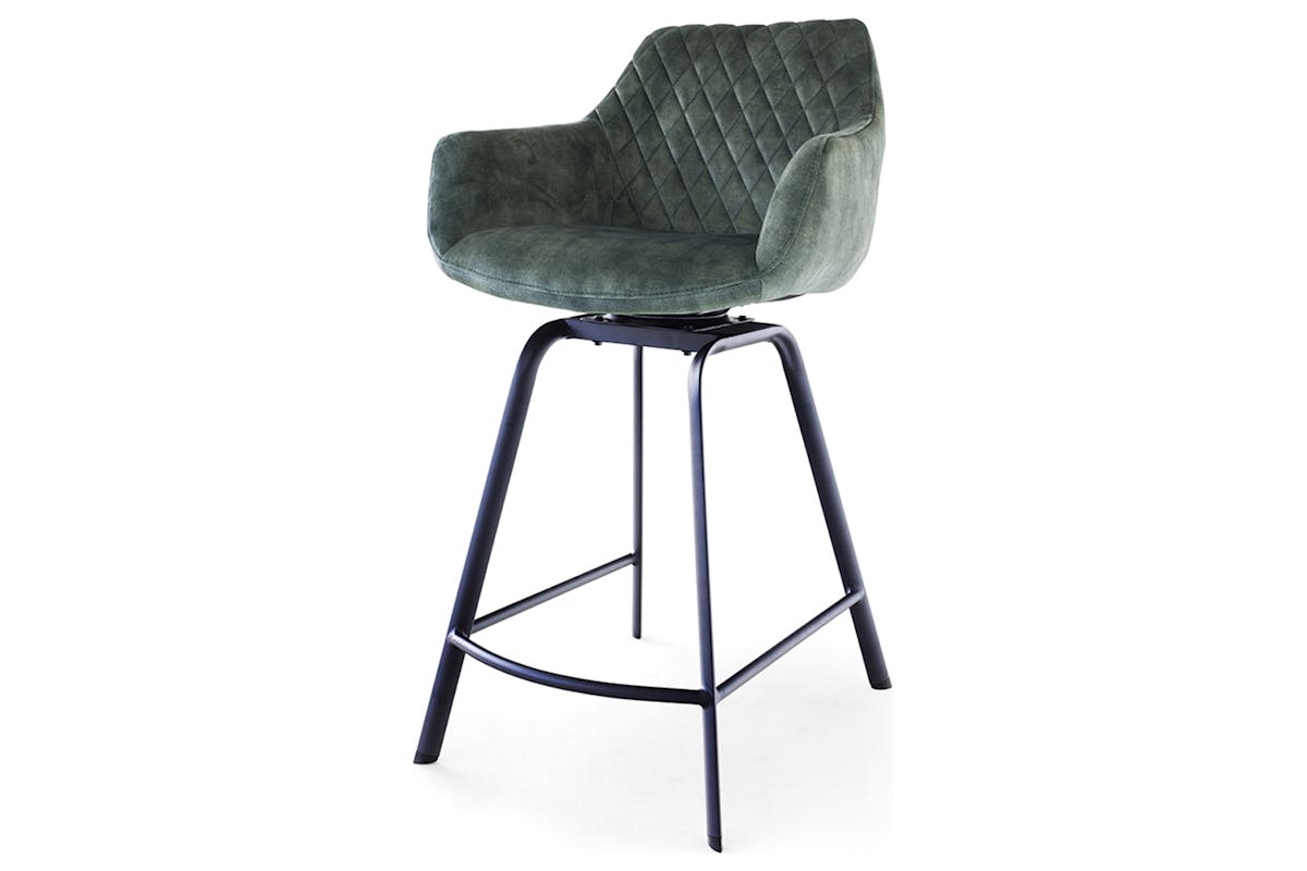 Celine Counter Stool | Swivel | Green-3