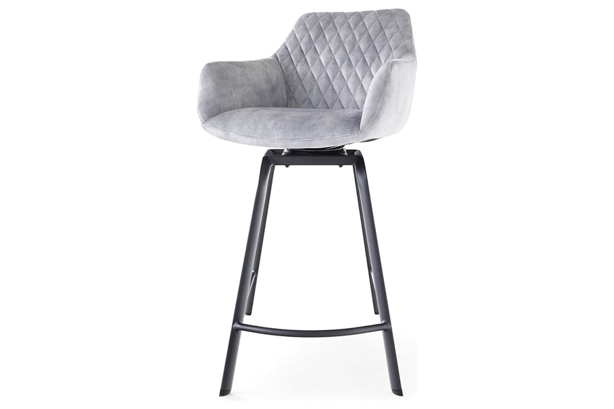 Celine Counter Stool | Swivel | Silver-2