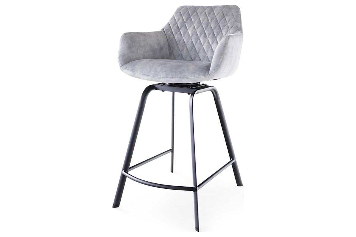 Celine Counter Stool | Swivel | Silver-3