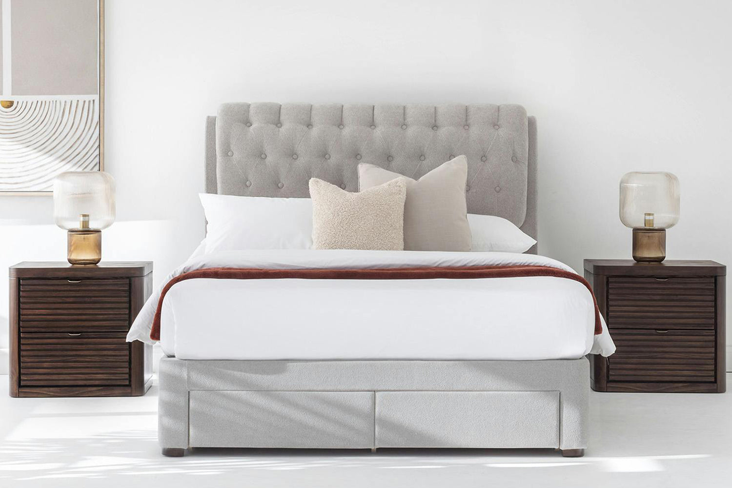 Duval Regency Bed Frame with 4 Drawers | Double | 4ft6 | Oyster