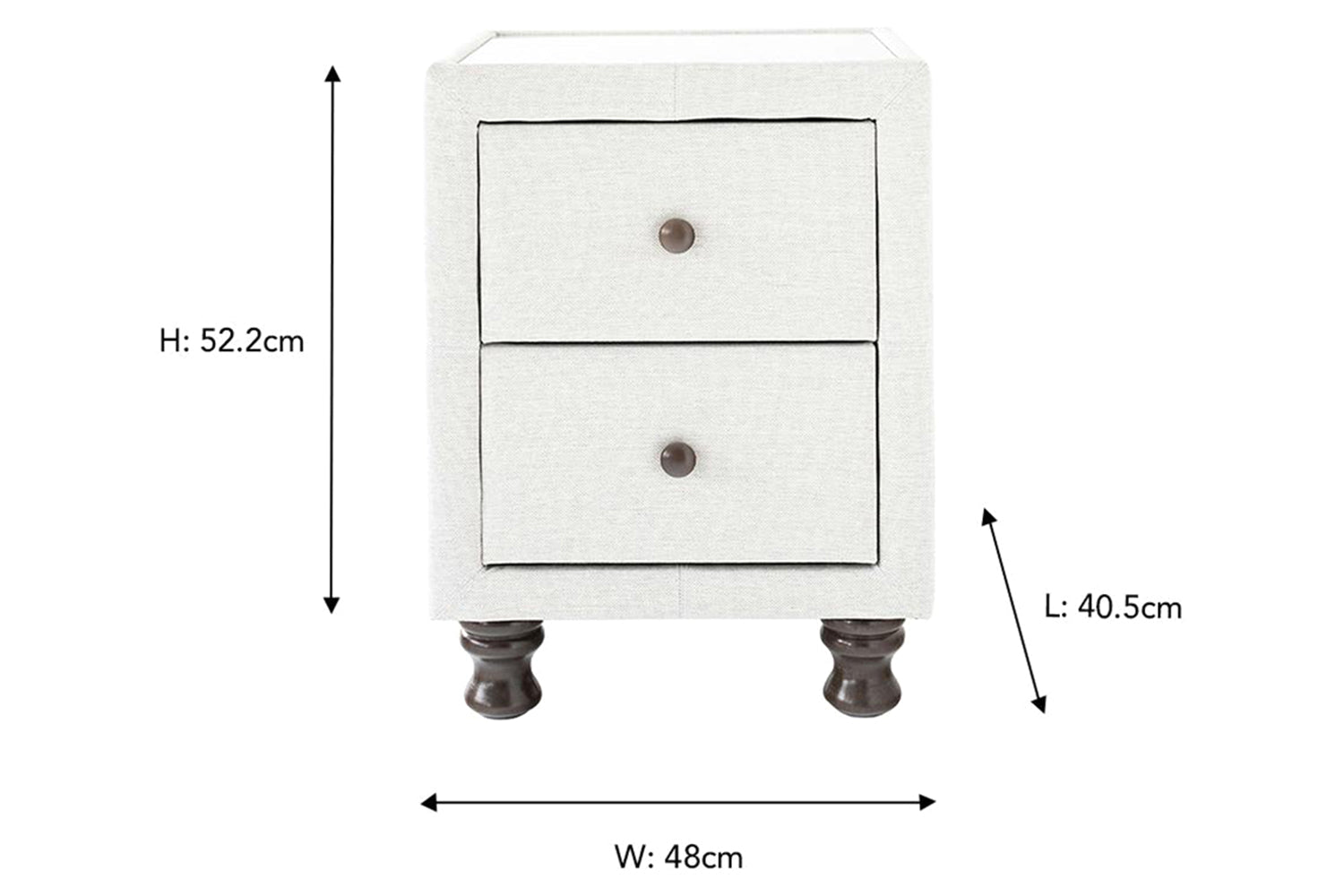 Shelbourne Bedside Locker | 2 Drawer | Oat-3