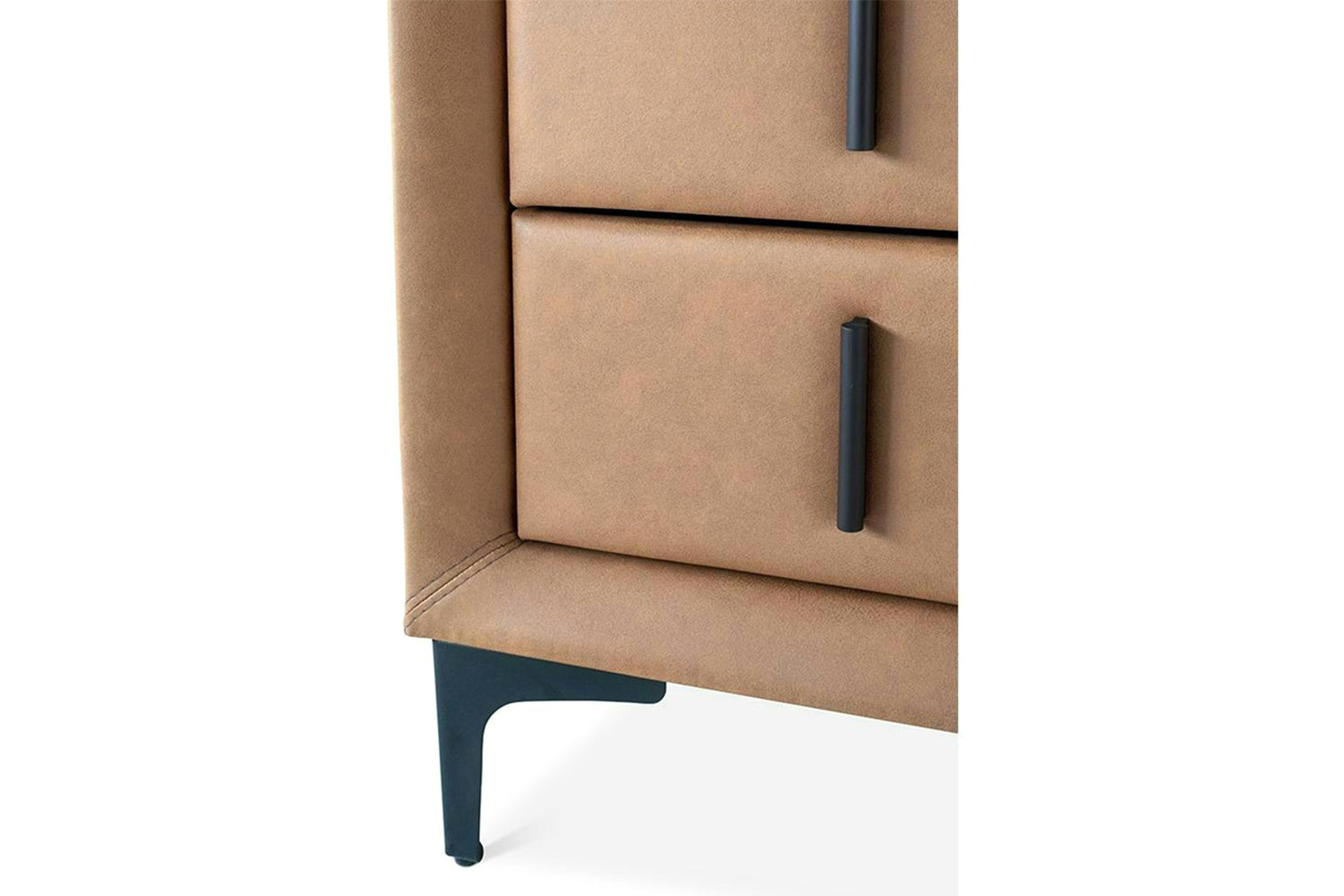 Lewis Bedside Locker | Vegan Leather | 2 Drawer | Tan-8