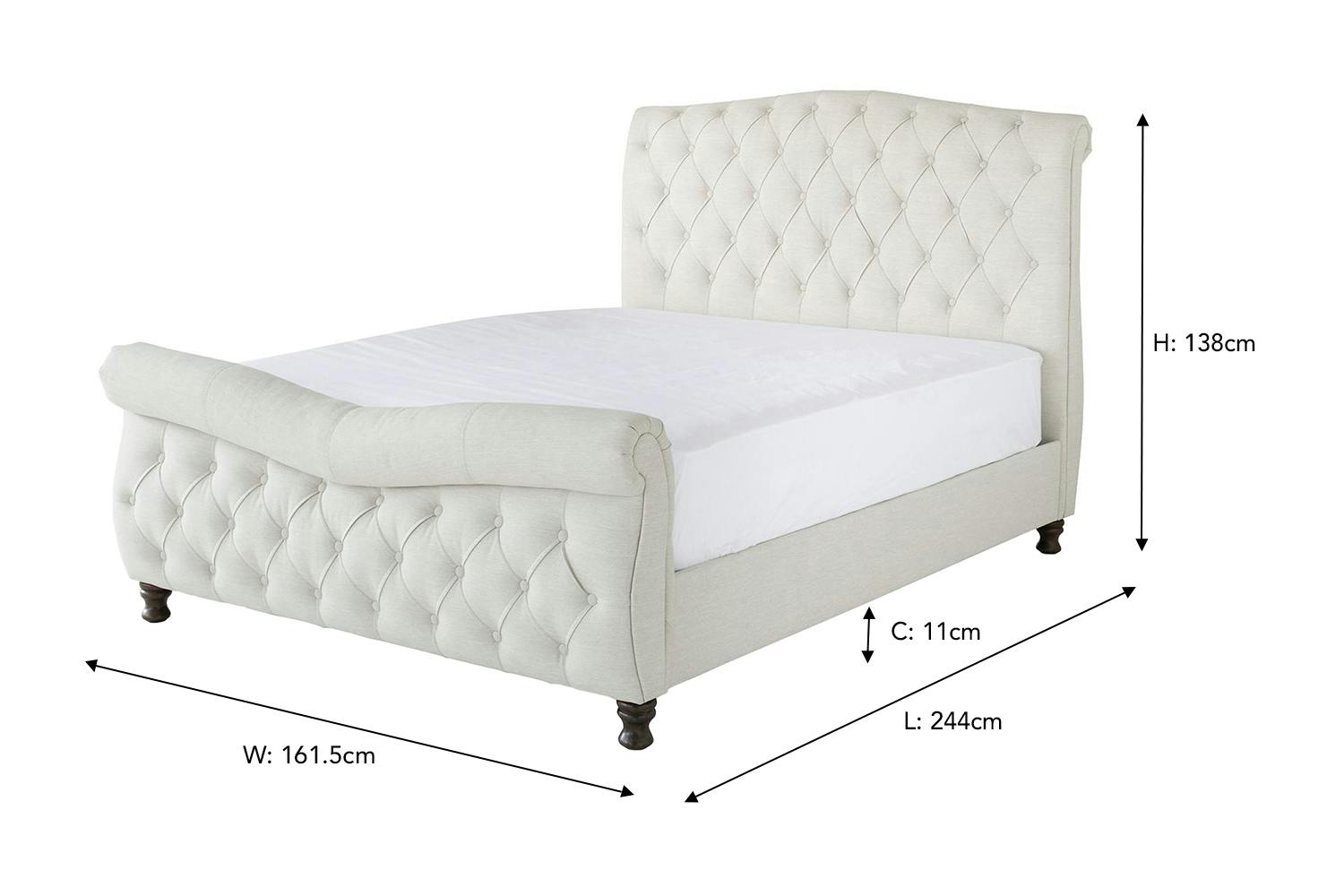 Shelbourne Bed Frame | King | 5ft | Oat-3