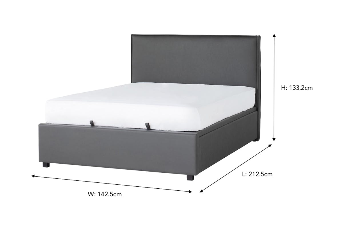 Kale Ottoman Bed | Double | 4ft6 | Matt Black-3