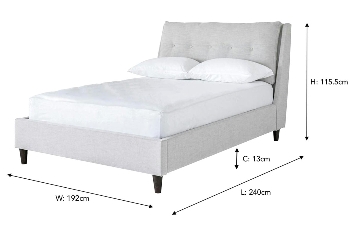 Ellen Bed Frame | Double | 4ft6 | Oat-3