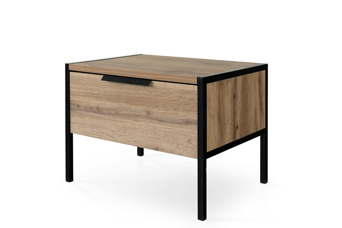 Zion Bedside Table | 1 Drawer | Oak Effect-2