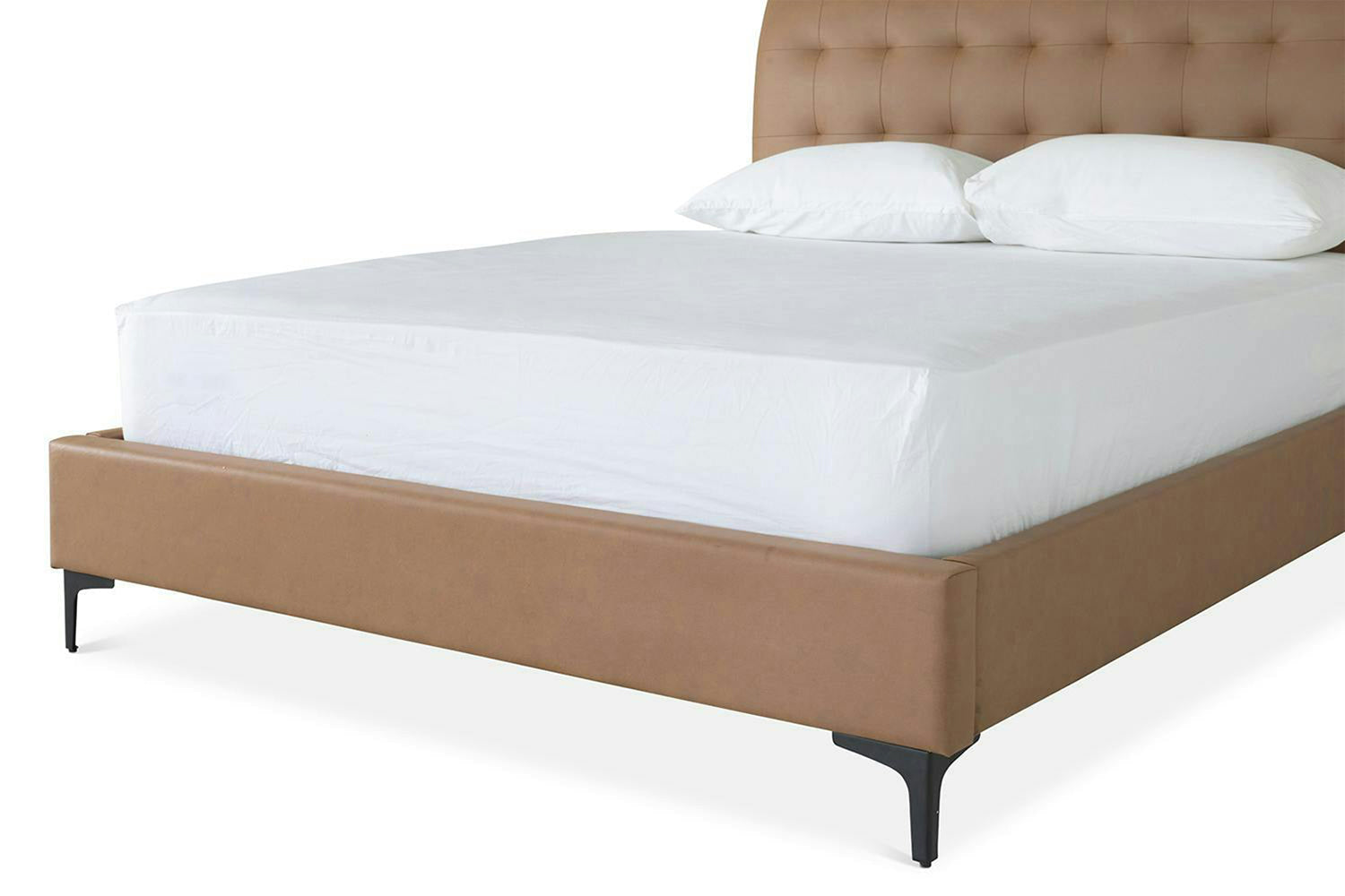 Lewis Bed Frame | Vegan Leather | Double | 4ft6 | Tan-2