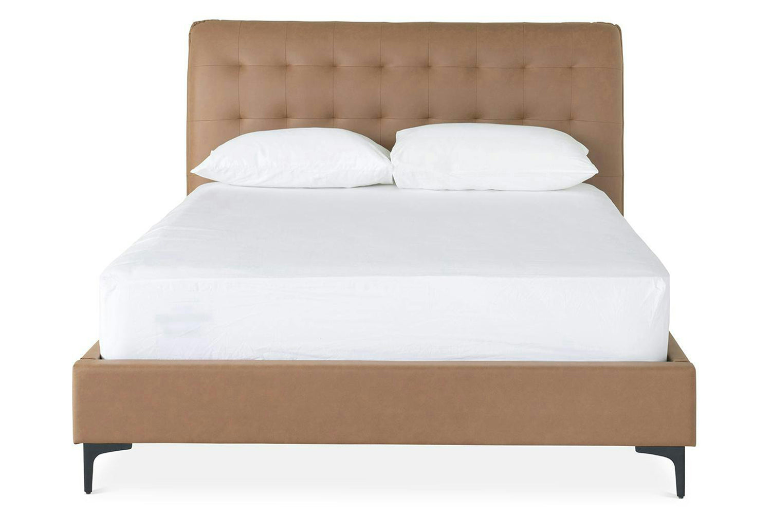Lewis Bed Frame | Vegan Leather | King| 5ft | Tan-2