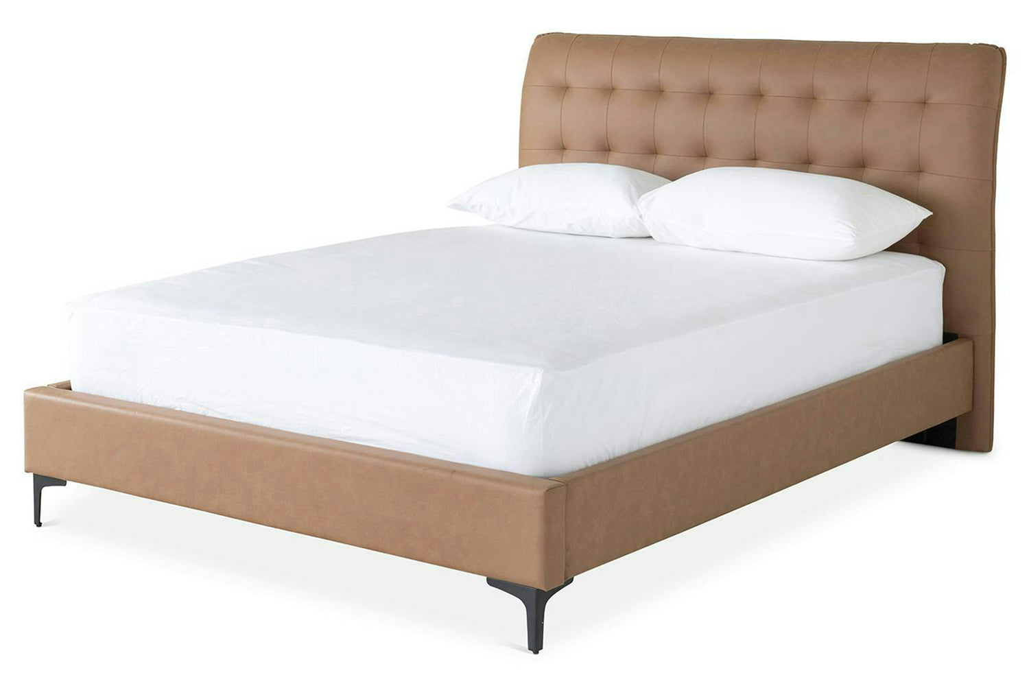 Lewis Bed Frame | Vegan Leather | King| 5ft | Tan-5