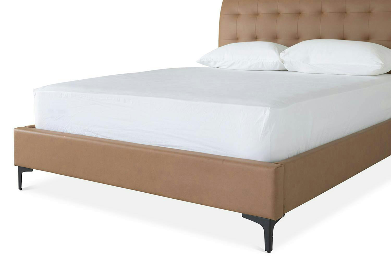 Lewis Bed Frame | Vegan Leather | King| 5ft | Tan-10