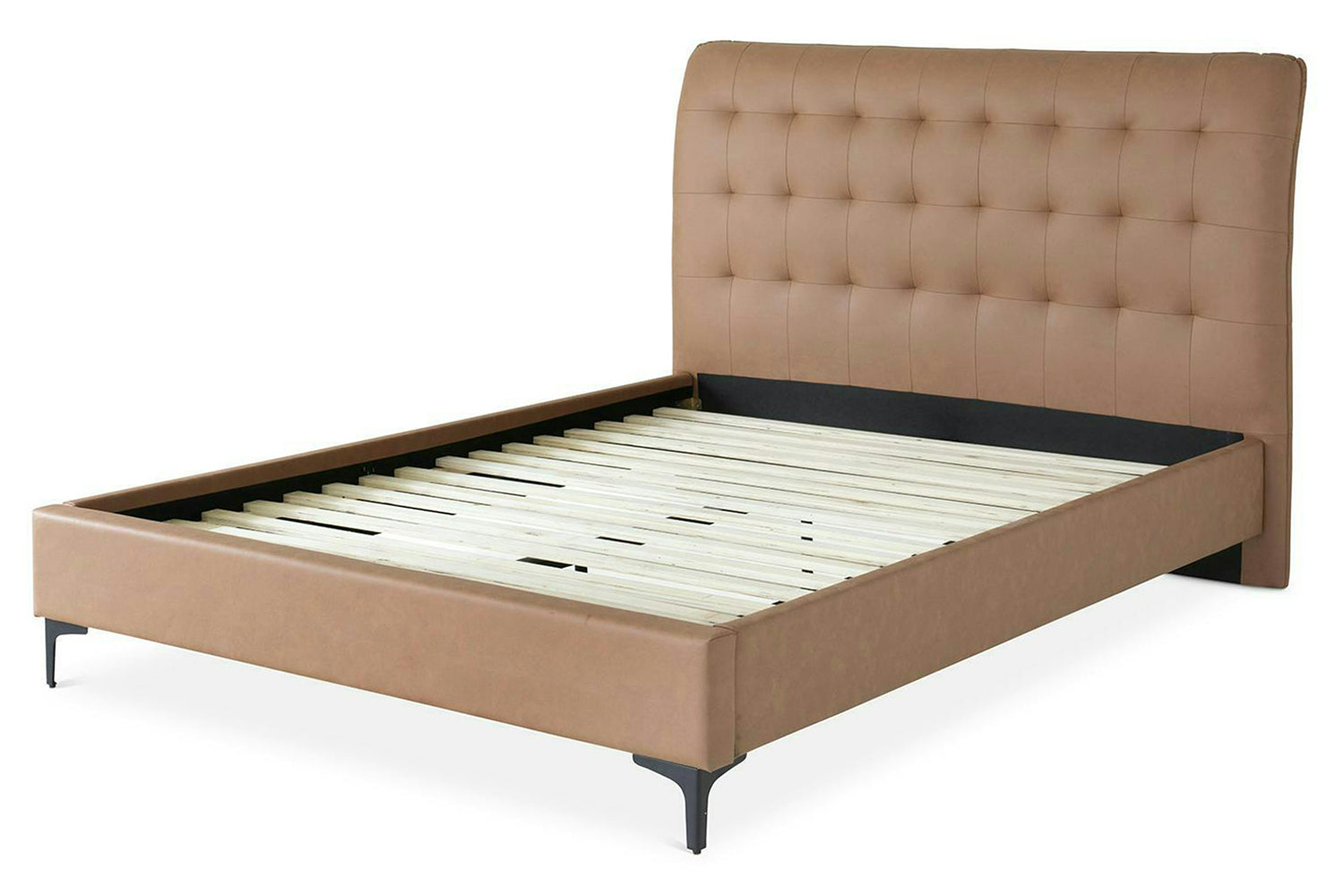 Lewis Bed Frame | Vegan Leather | King| 5ft | Tan-8