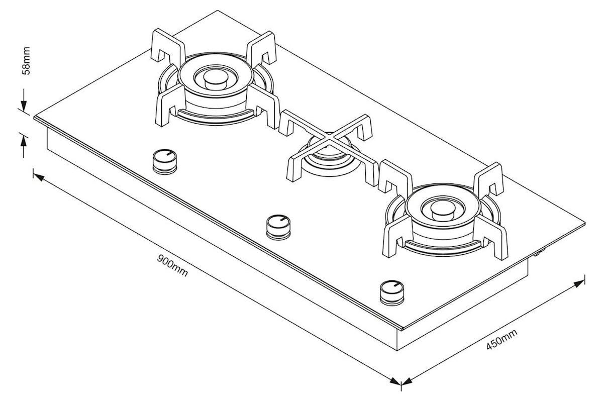 Fisher & Paykel 90cm Gas on Glass Hob | CG903DLPGB4-4