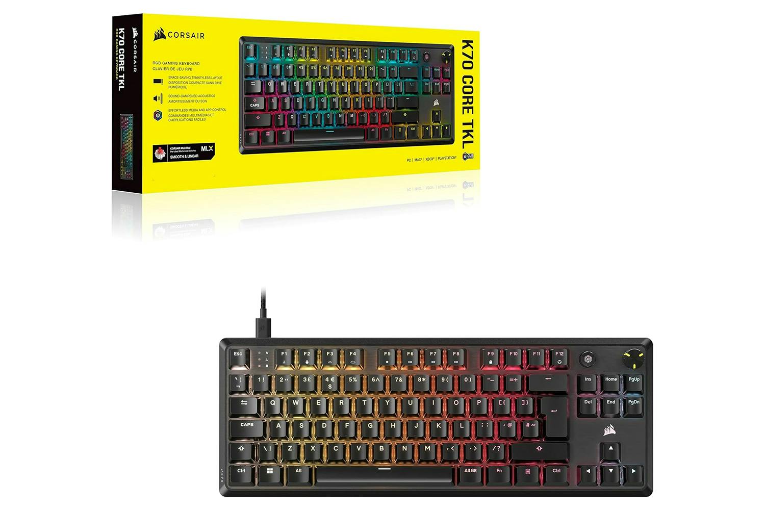 Corsair K70 CORE TKL RGB Mechanical Gaming Keyboard | Black-10