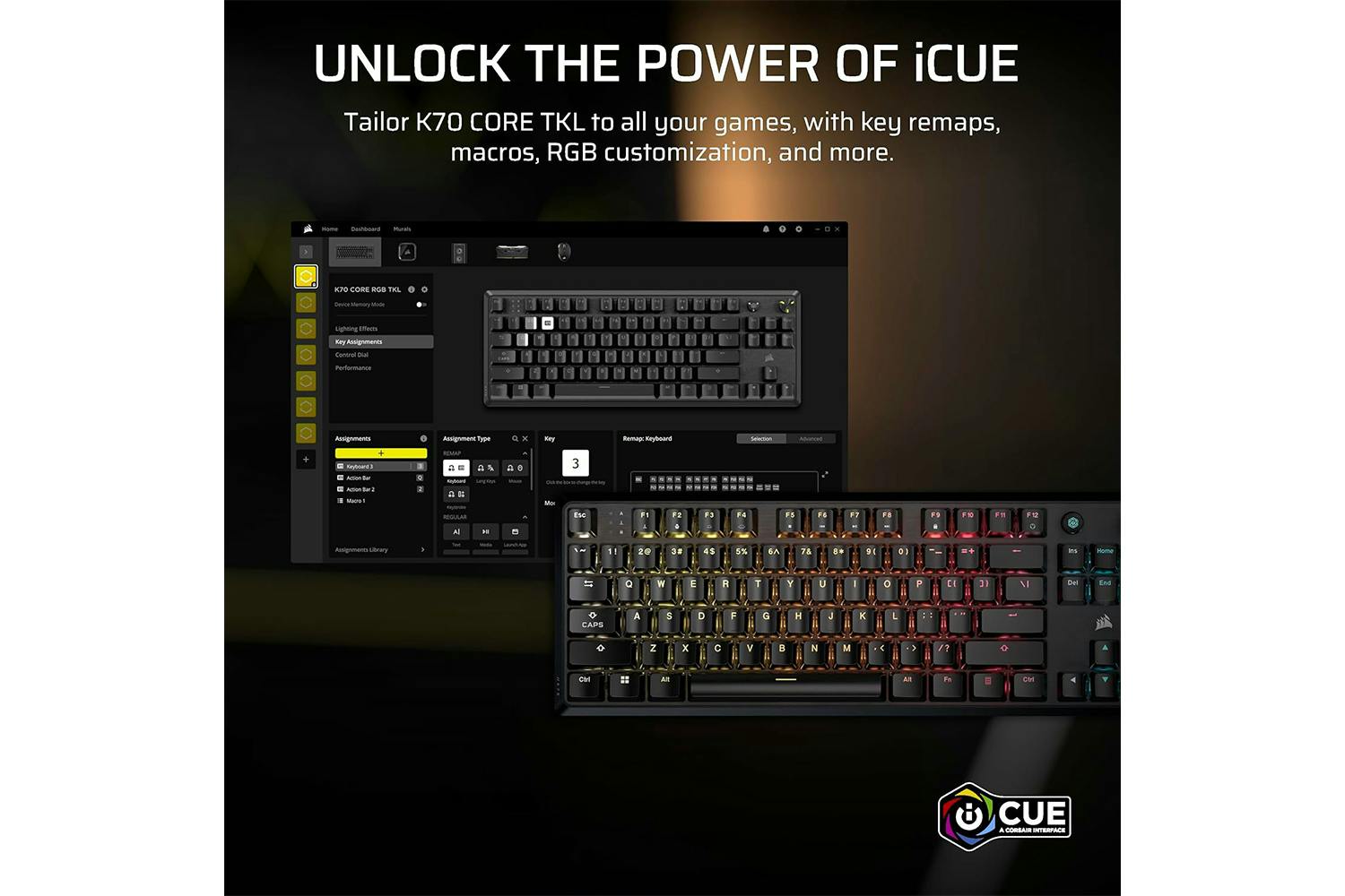 Corsair K70 CORE TKL RGB Mechanical Gaming Keyboard | Black-6