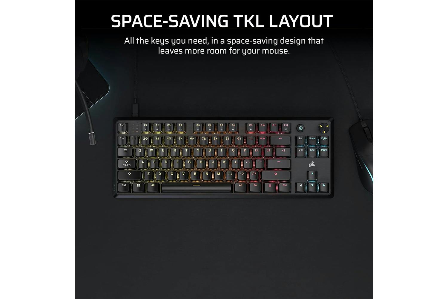 Corsair K70 CORE TKL RGB Mechanical Gaming Keyboard | Black-7