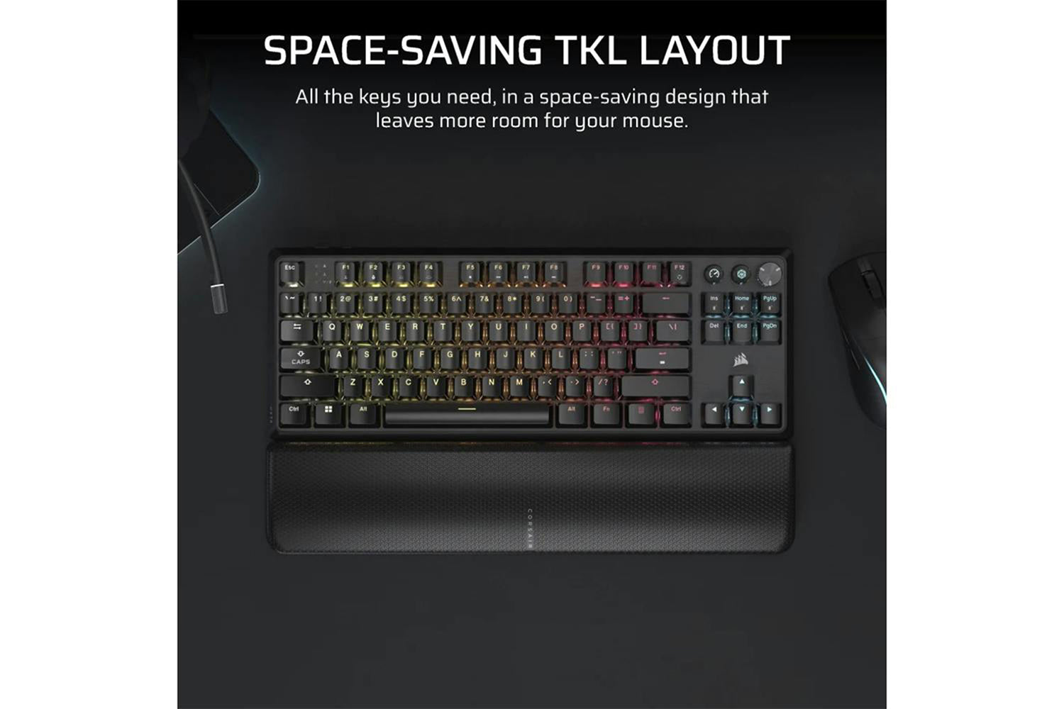 Corsair K70 CORE TKL RGB Mechanical Wireless Gaming Keyboard | Black-4