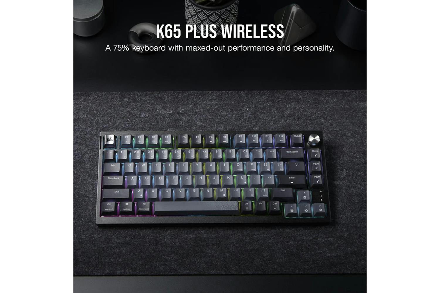 Corsair K65 PLUS Wireless 75% RGB Mechanical Gaming Keyboard | Midnight Gray-2