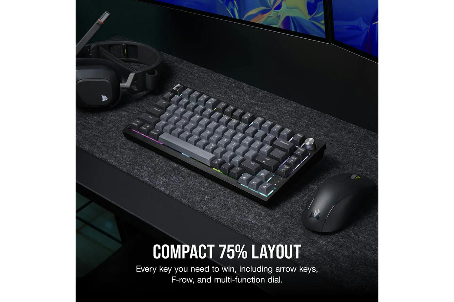 Corsair K65 PLUS Wireless 75% RGB Mechanical Gaming Keyboard | Midnight Gray-3
