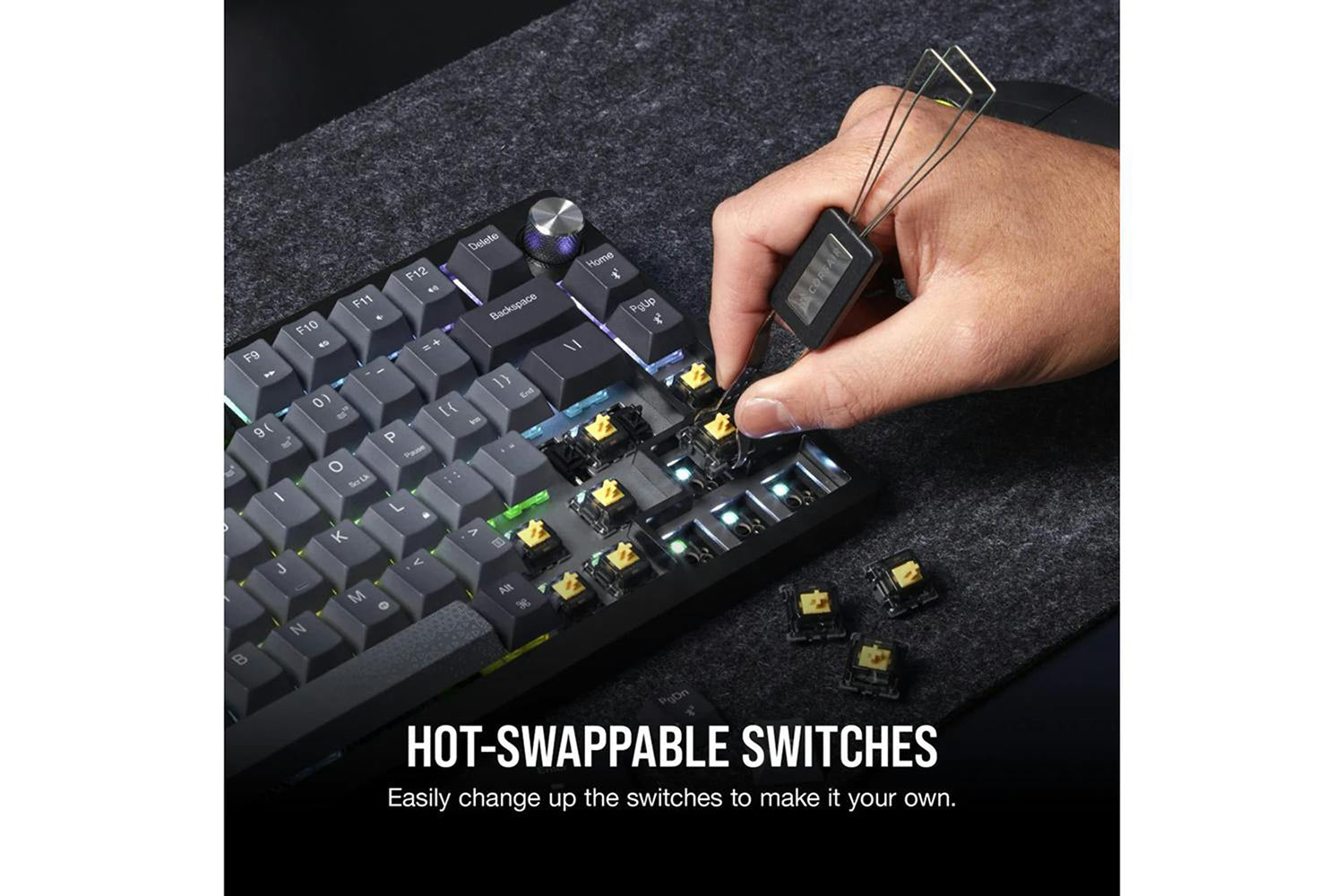 Corsair K65 PLUS Wireless 75% RGB Mechanical Gaming Keyboard | Midnight Gray-9