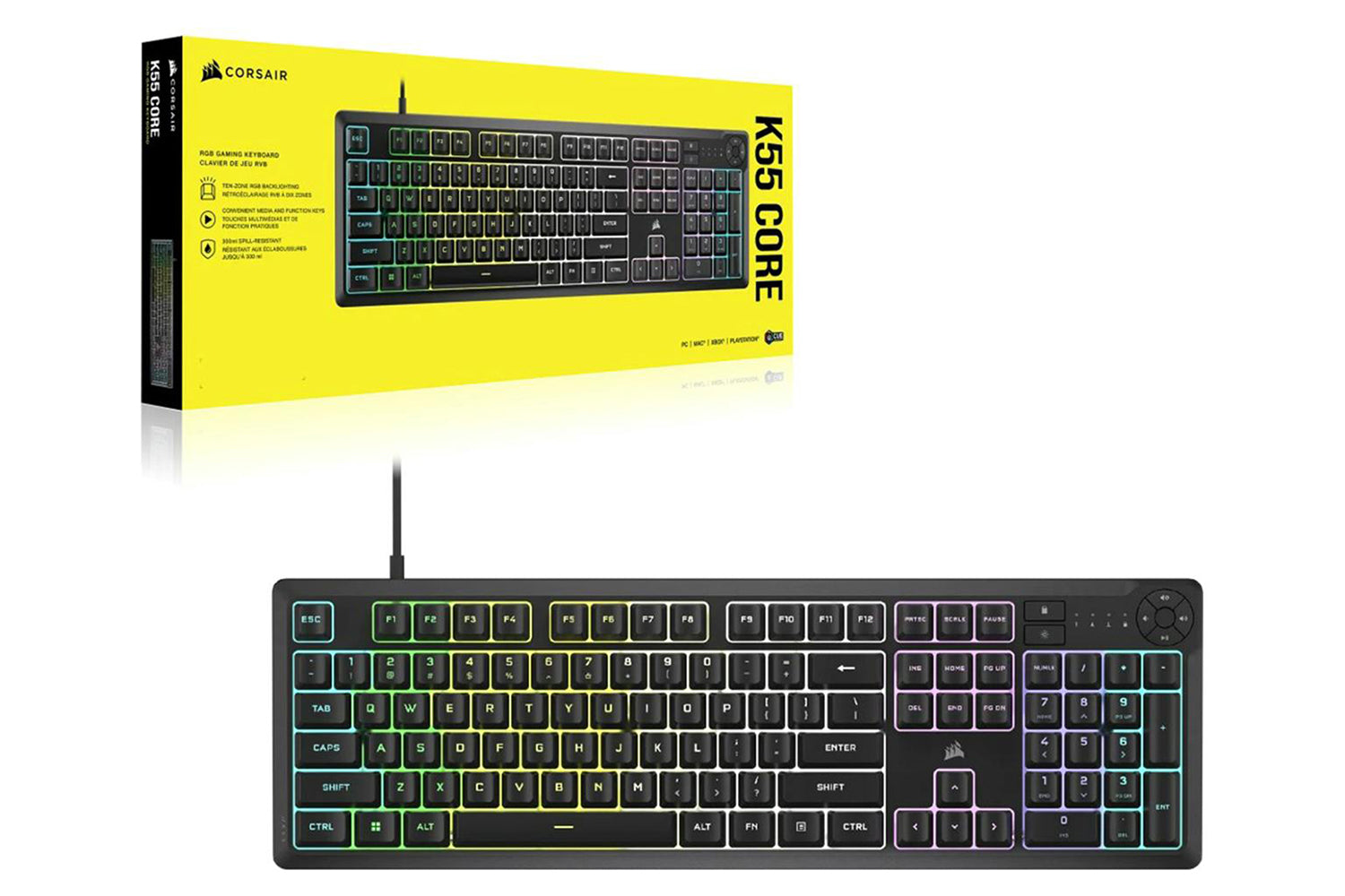 Corsair K55 CORE RGB Gaming Keyboard | Black-7