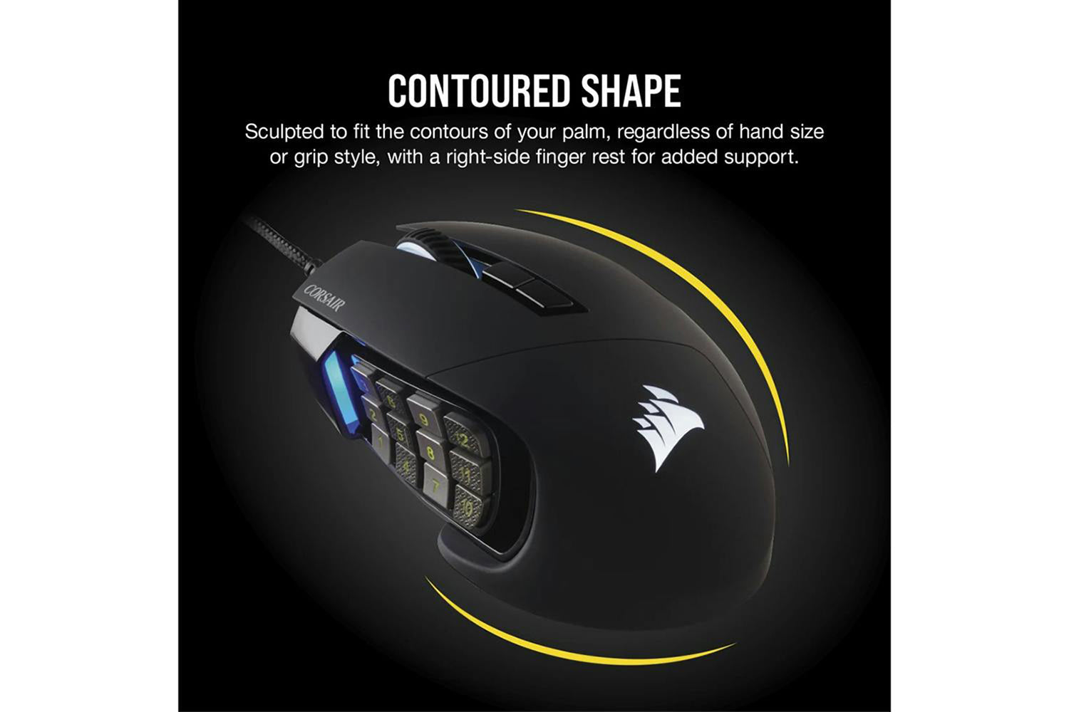 Corsair Scimitar RGB Elite Optical MOBA/MMO Gaming Mouse | Black-5