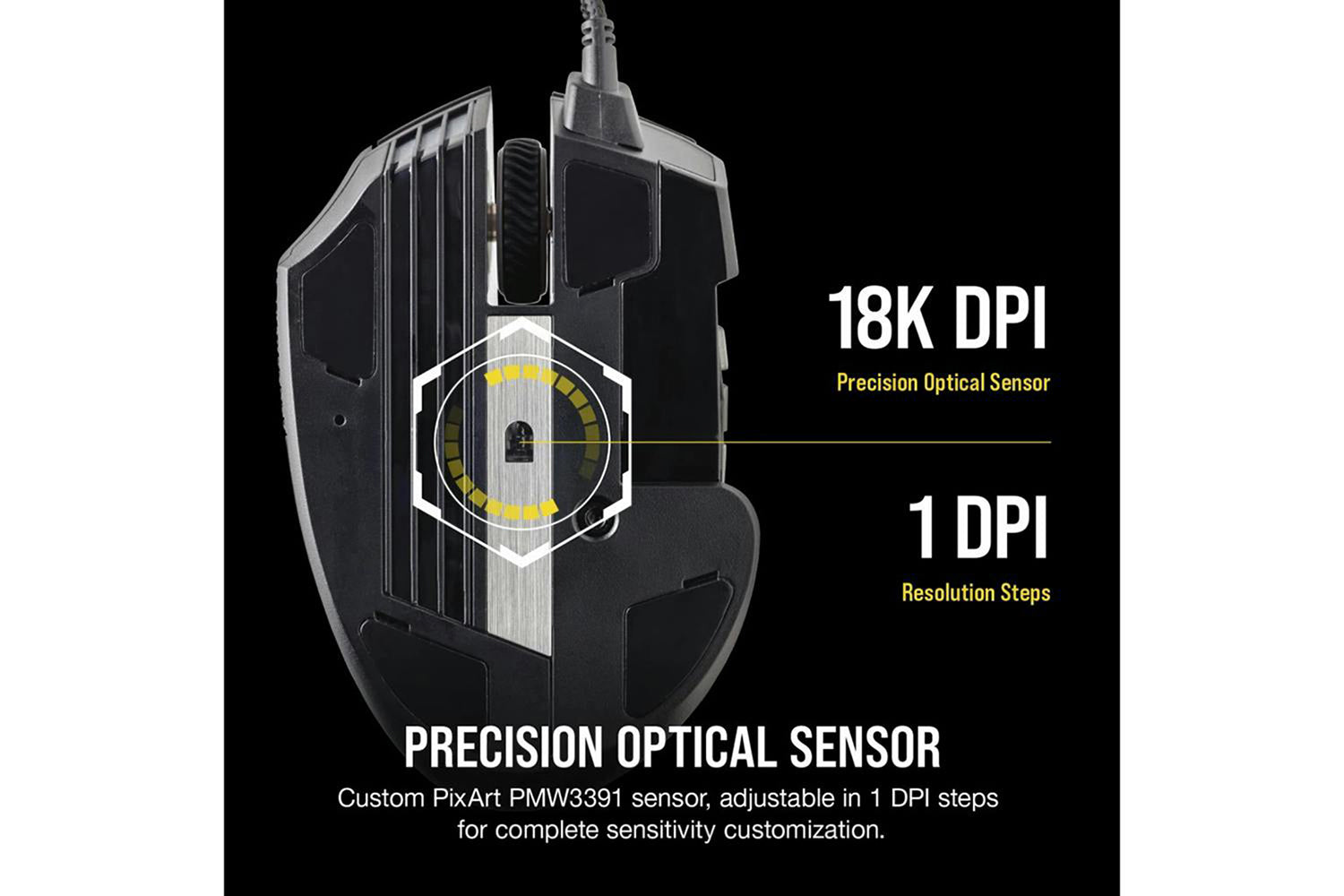 Corsair Scimitar RGB Elite Optical MOBA/MMO Gaming Mouse | Black-6