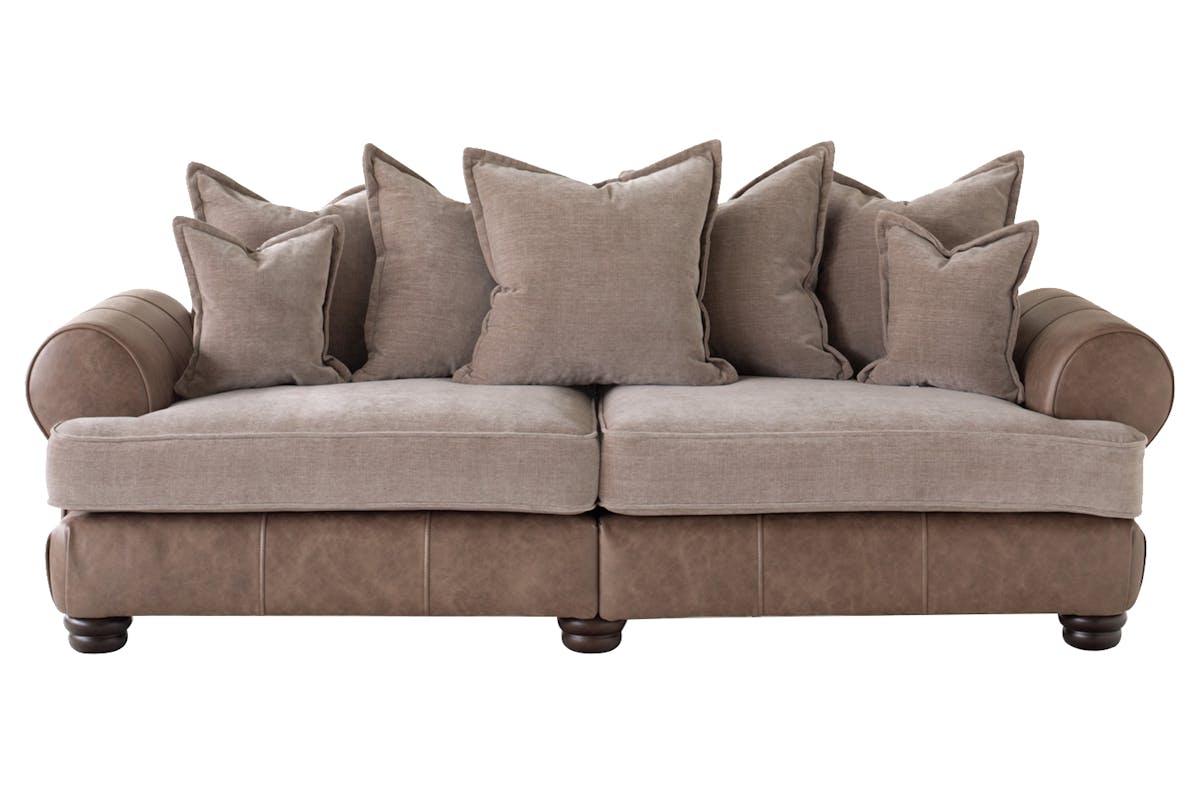Charlotte 4 Seater | Faux Leather | Coffee