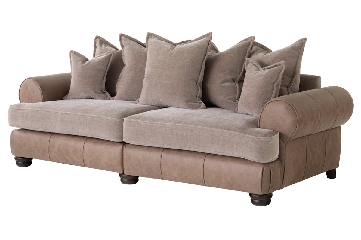 Charlotte 4 Seater | Faux Leather | Coffee-2