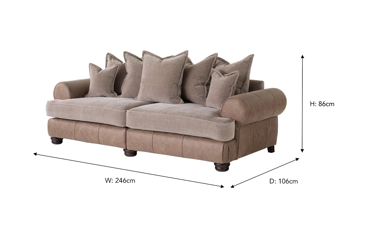 Charlotte 4 Seater | Faux Leather | Coffee-3