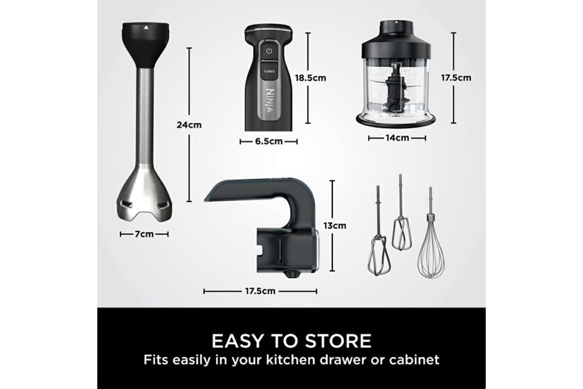 Ninja 3-in-1 Hand Blender with Mixer & Chopper | CI100UK | Black-5