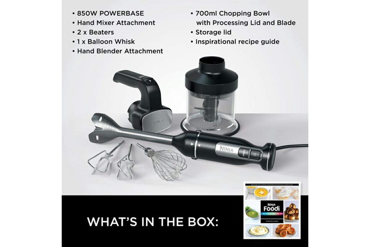 Ninja 3-in-1 Hand Blender with Mixer & Chopper | CI100UK | Black-6