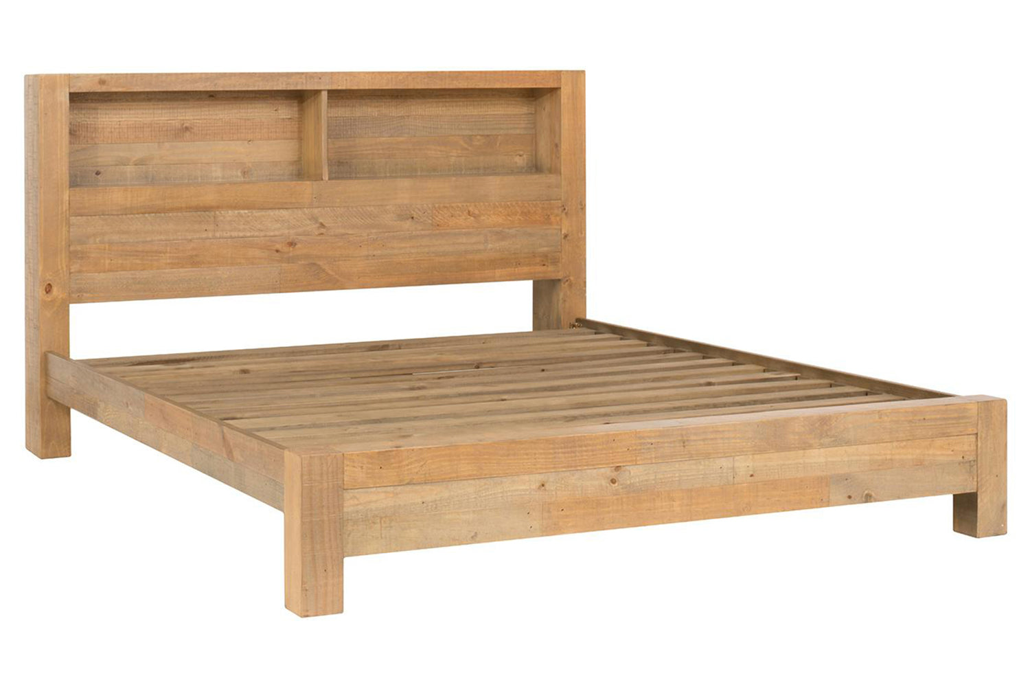 Coolmore Storage Headboard Bed Frame | Super King | 6ft | Natural-4