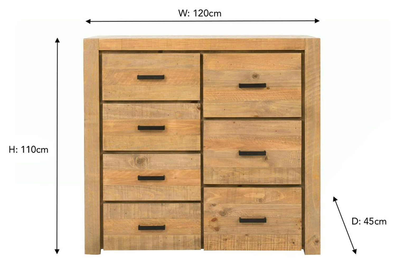 Coolmore Chest Of Drawer | 7 Drawer | Natural-3