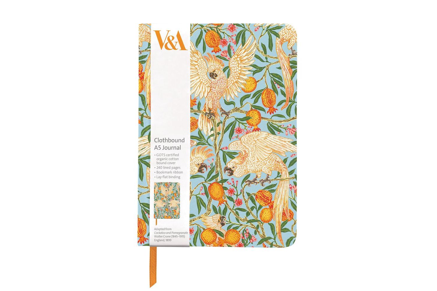 Cloth A5 Journals - Cockatoo And Pomegranate - Gift Stationery