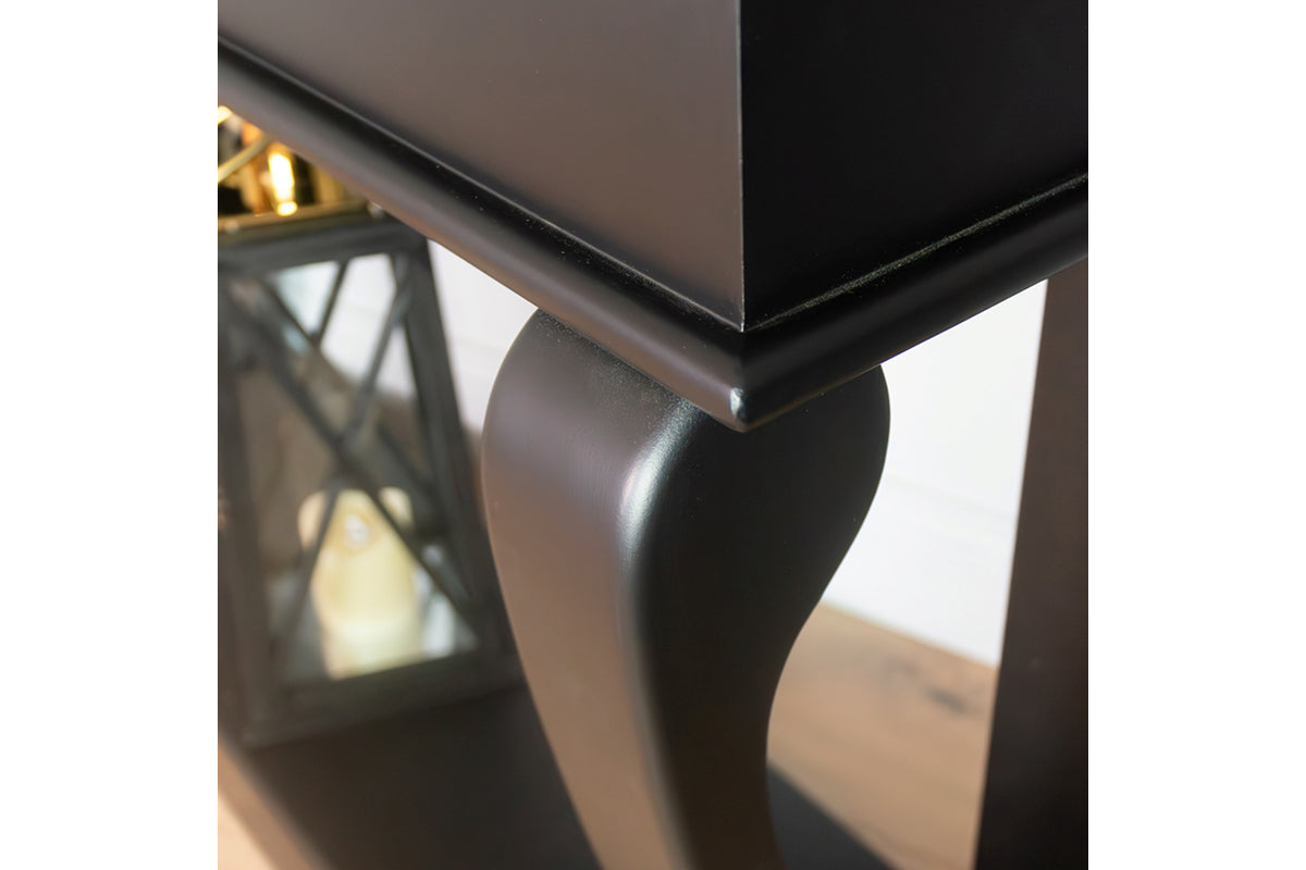 Scroll Console Table with Antique Mirror | 120cm | Black-7