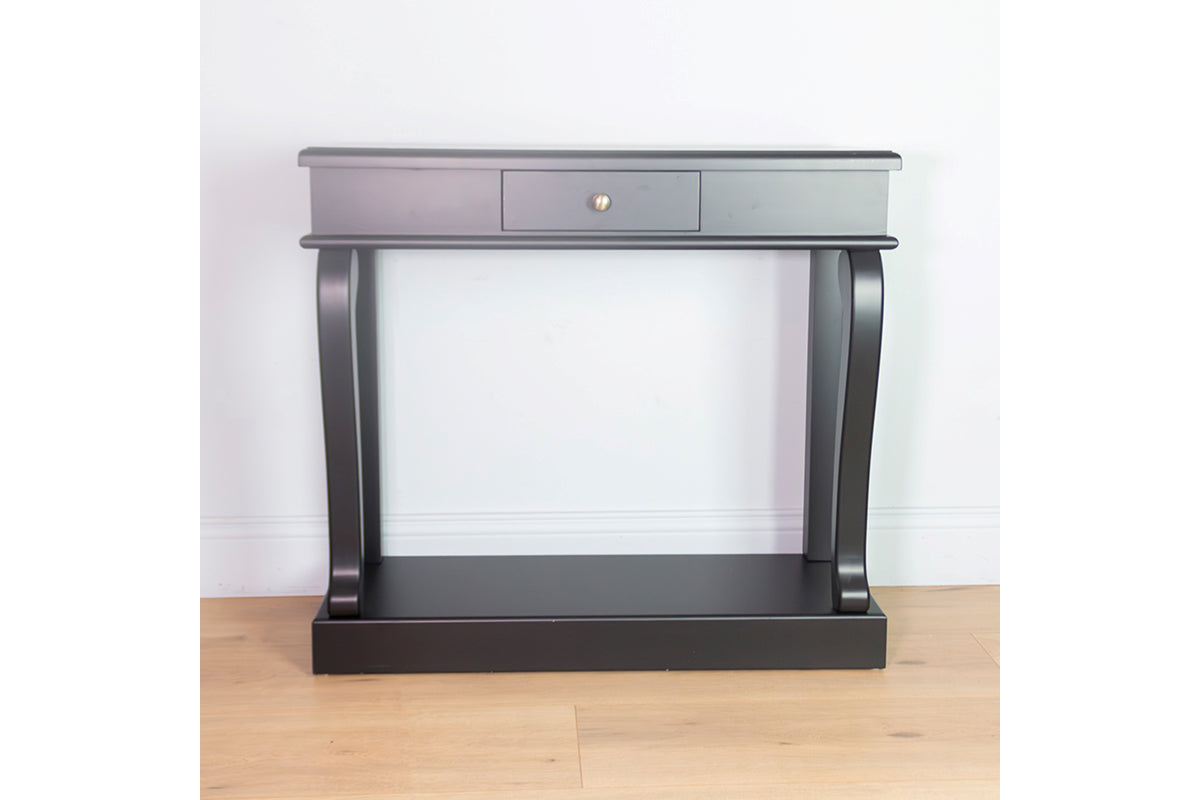 Scroll Console Table with Drawer | 90cm | Black-8