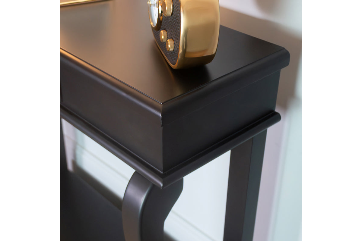 Scroll Console Table with Drawer | 90cm | Black-5