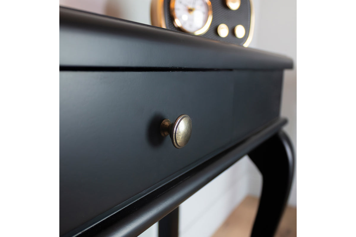 Scroll Console Table with Drawer | 90cm | Black-6