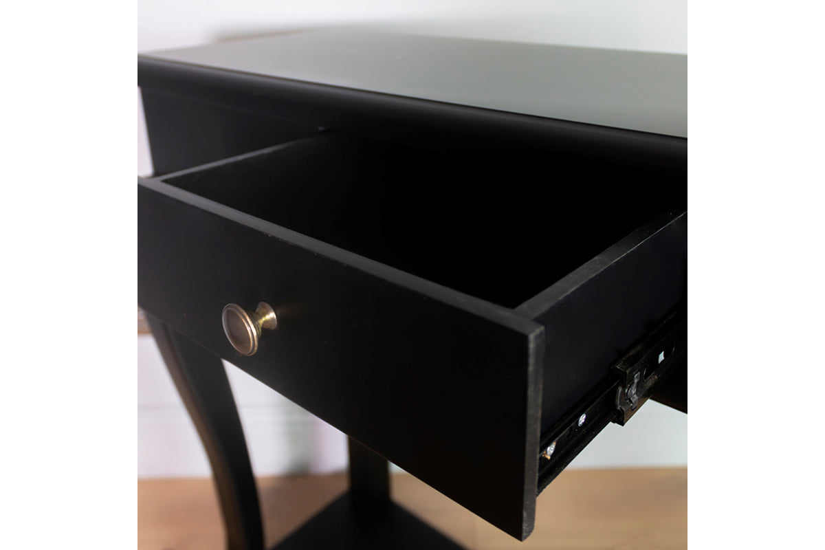 Scroll Console Table with Drawer | 90cm | Black-7