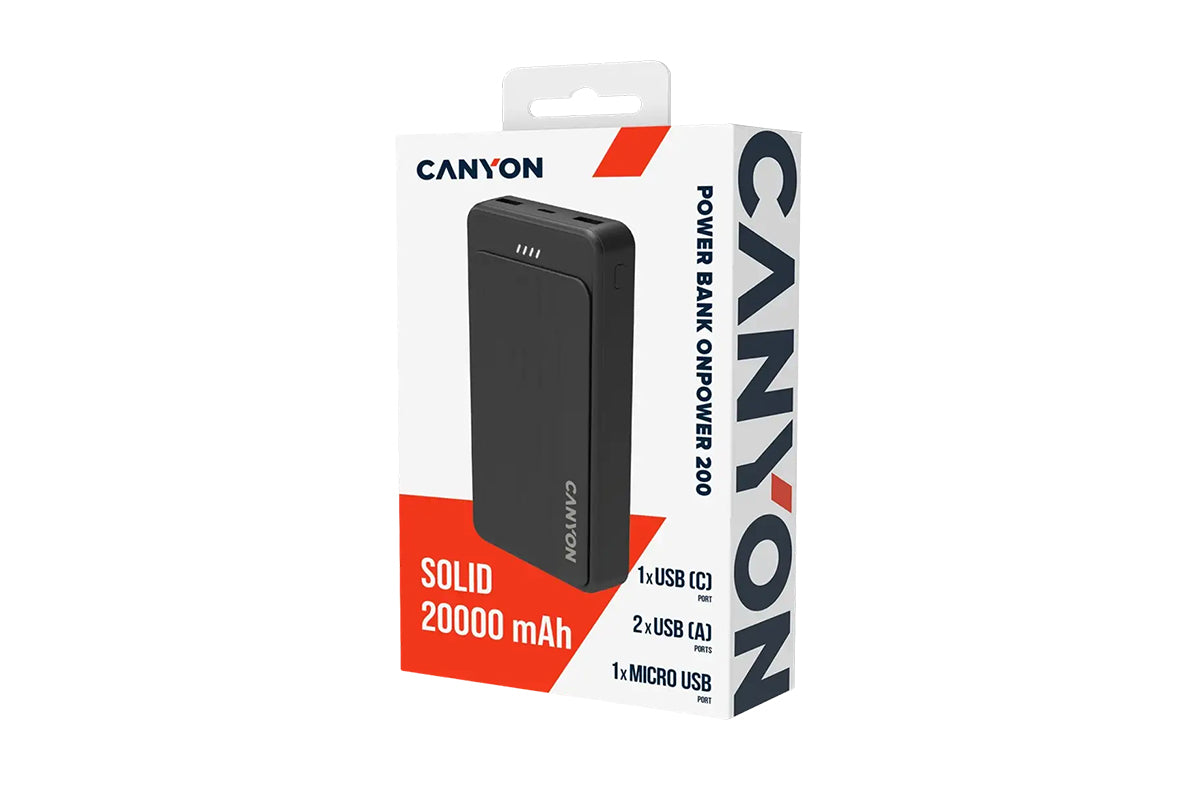 Canyon OnPower 200 20000mAh Power Bank | Black-5