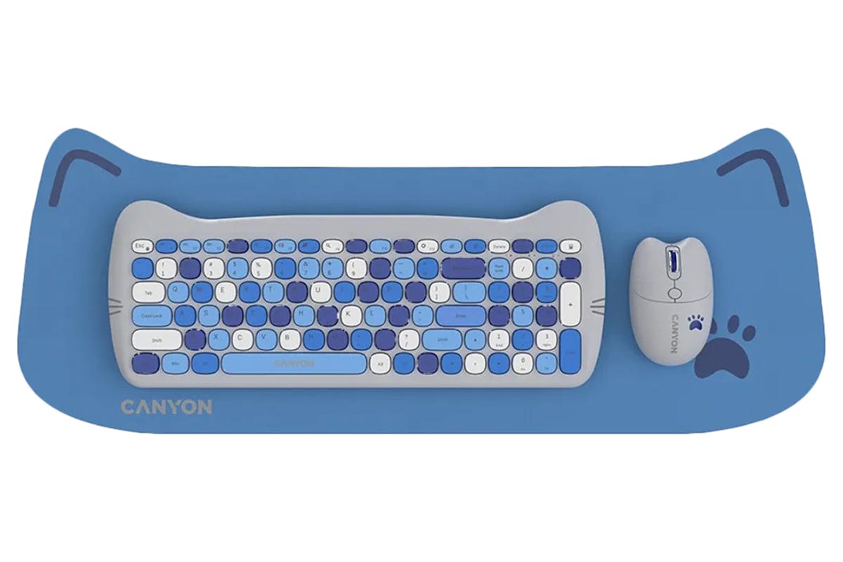 Canyon Wireless Keyboards & Mouse Combo HSET-W6 Kitty Edition | Blue