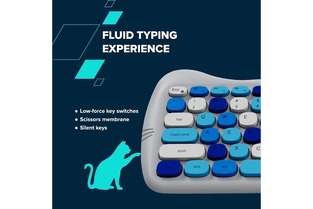 Canyon Wireless Keyboards & Mouse Combo HSET-W6 Kitty Edition | Blue-11