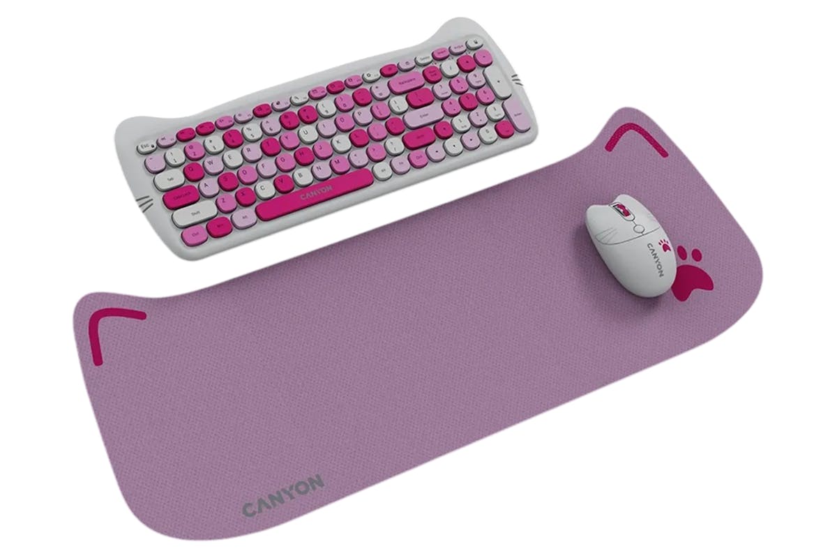 Canyon Wireless Keyboards & Mouse Combo HSET-W6 Kitty Edition | Pink-2