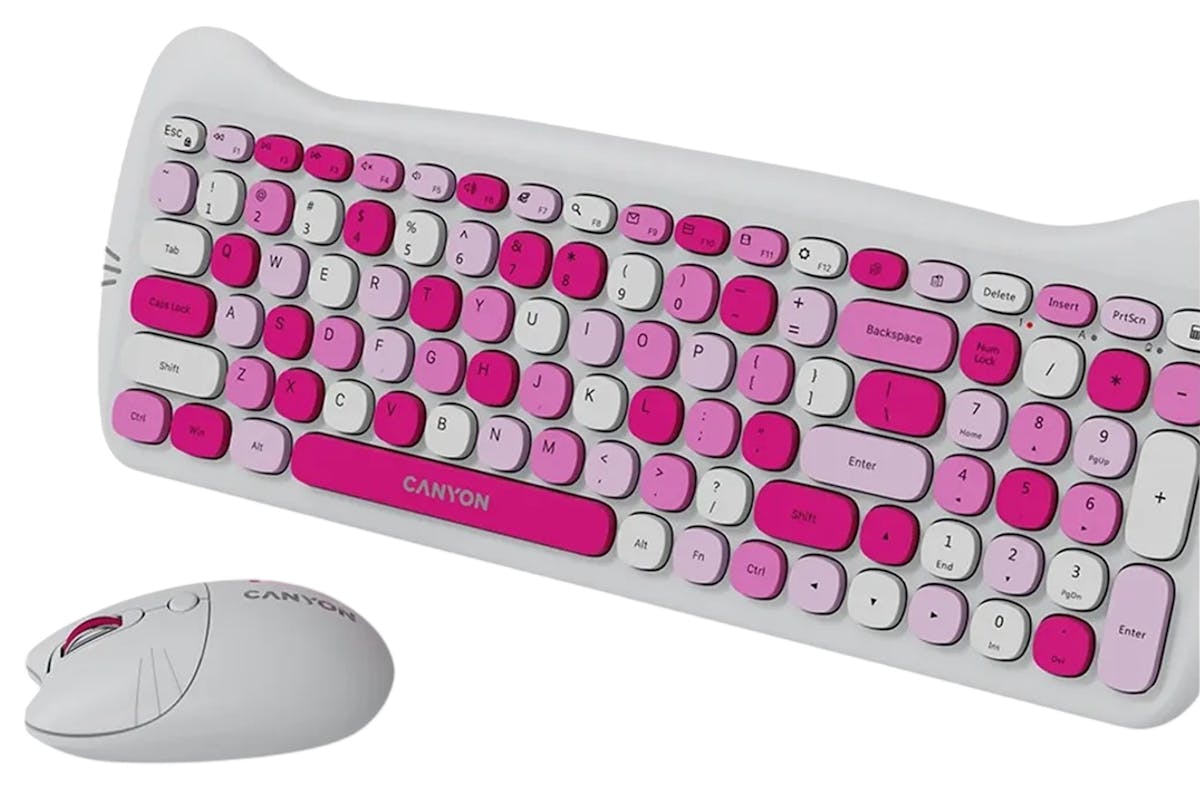 Canyon Wireless Keyboards & Mouse Combo HSET-W6 Kitty Edition | Pink-5