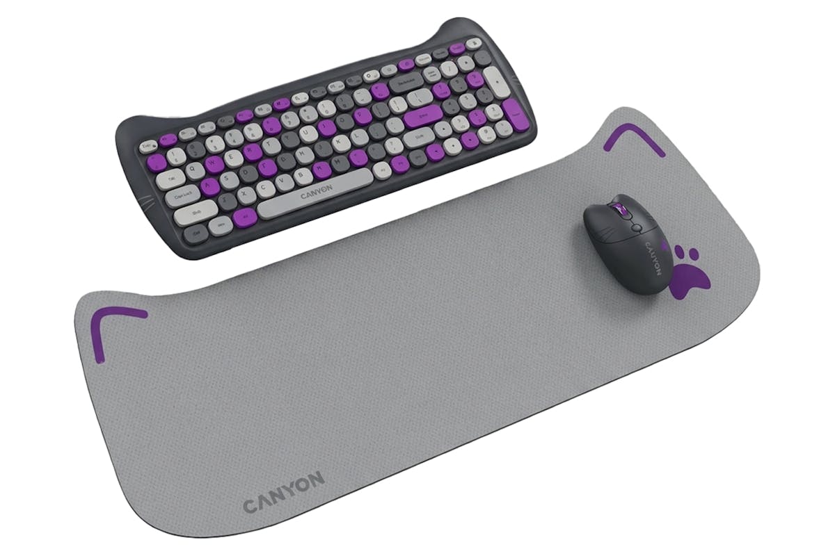 Canyon Wireless Keyboards & Mouse Combo HSET-W6 Kitty Edition | Violet-5