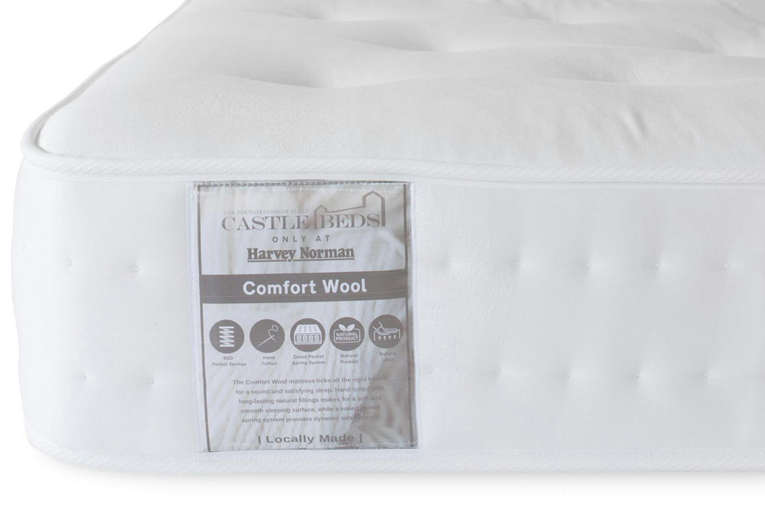 Castlebeds | Comfort Wool Mattress | Single | 3ft-6